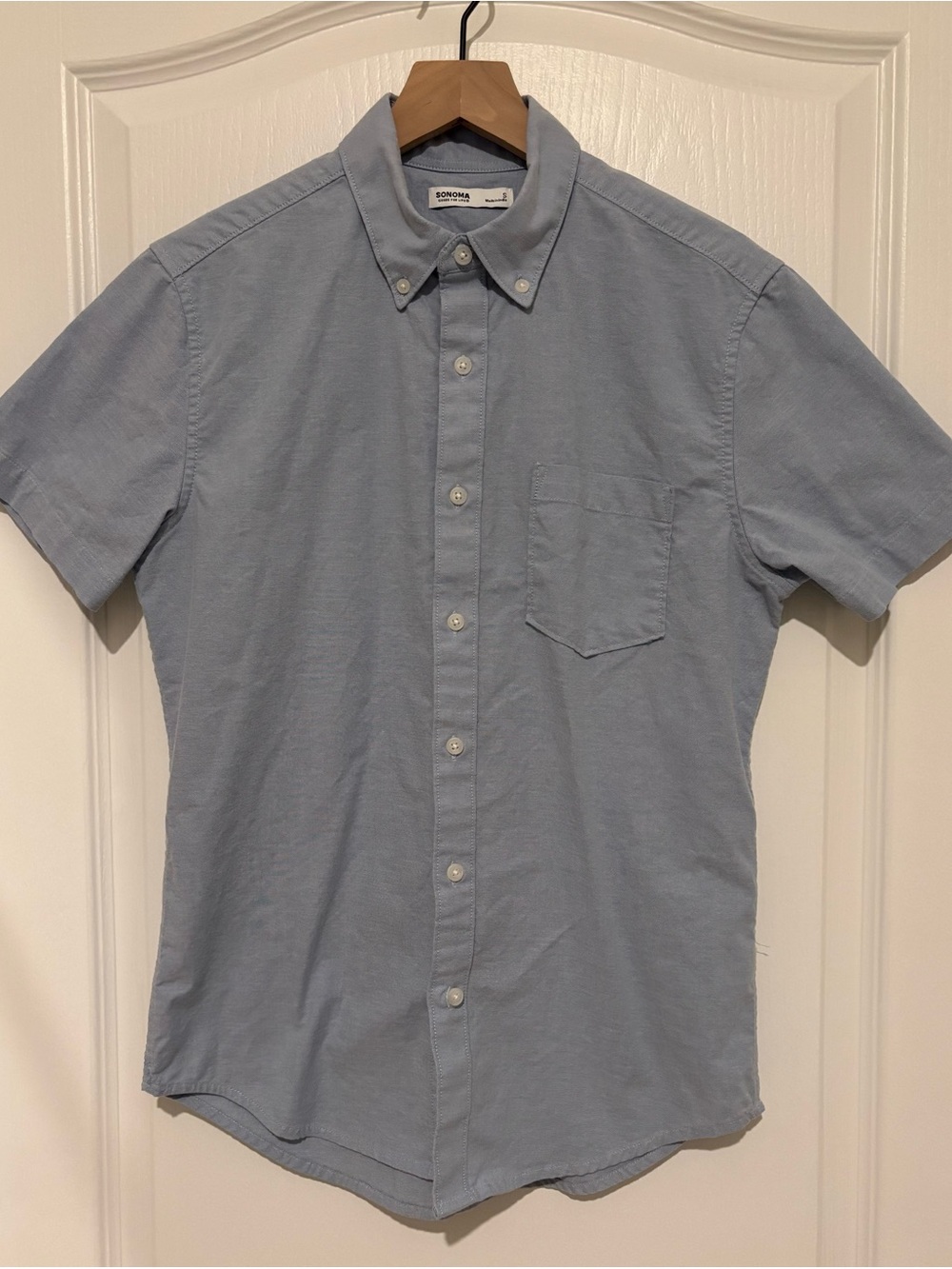 Sonoma Light Blue Short-Sleeve Button-Down Shirt
